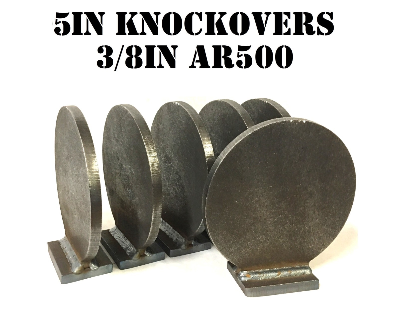 5in 3/8in AR500 Knock-over Steel Shooting Range Targets-Metal NRA Knock-downs