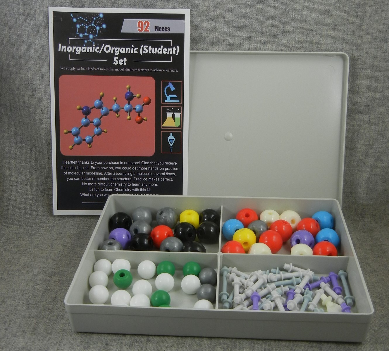 Molecular Model Kit 92 piece Inorganic Organic Chemistry Atomic Architect