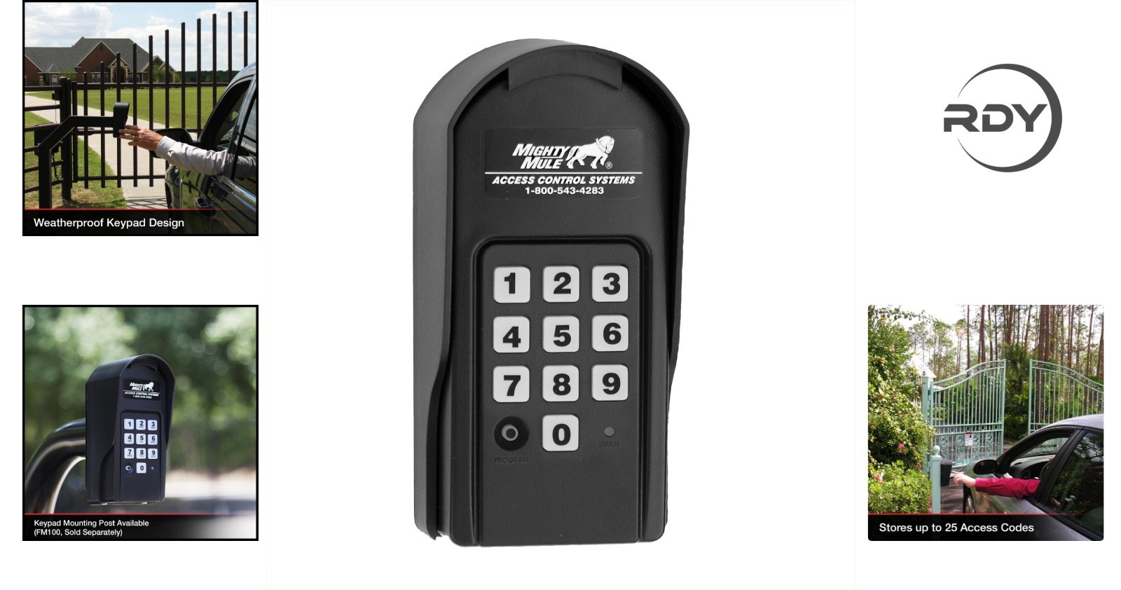 Wireless Access Keypad for Gates - Weather Resistant with Temporary Code Feature