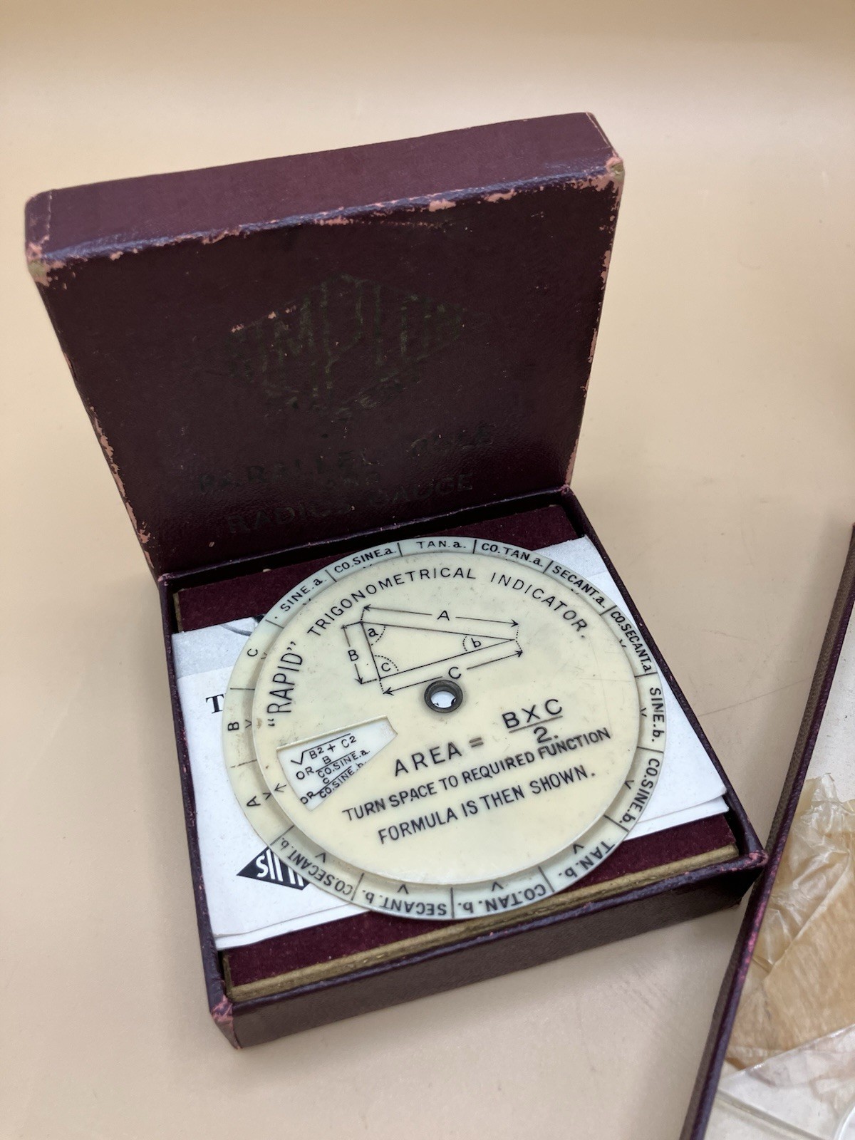 Vintage Simplon Adjustable Set Square & Parallel Rule Radius Gage Boxed Maths