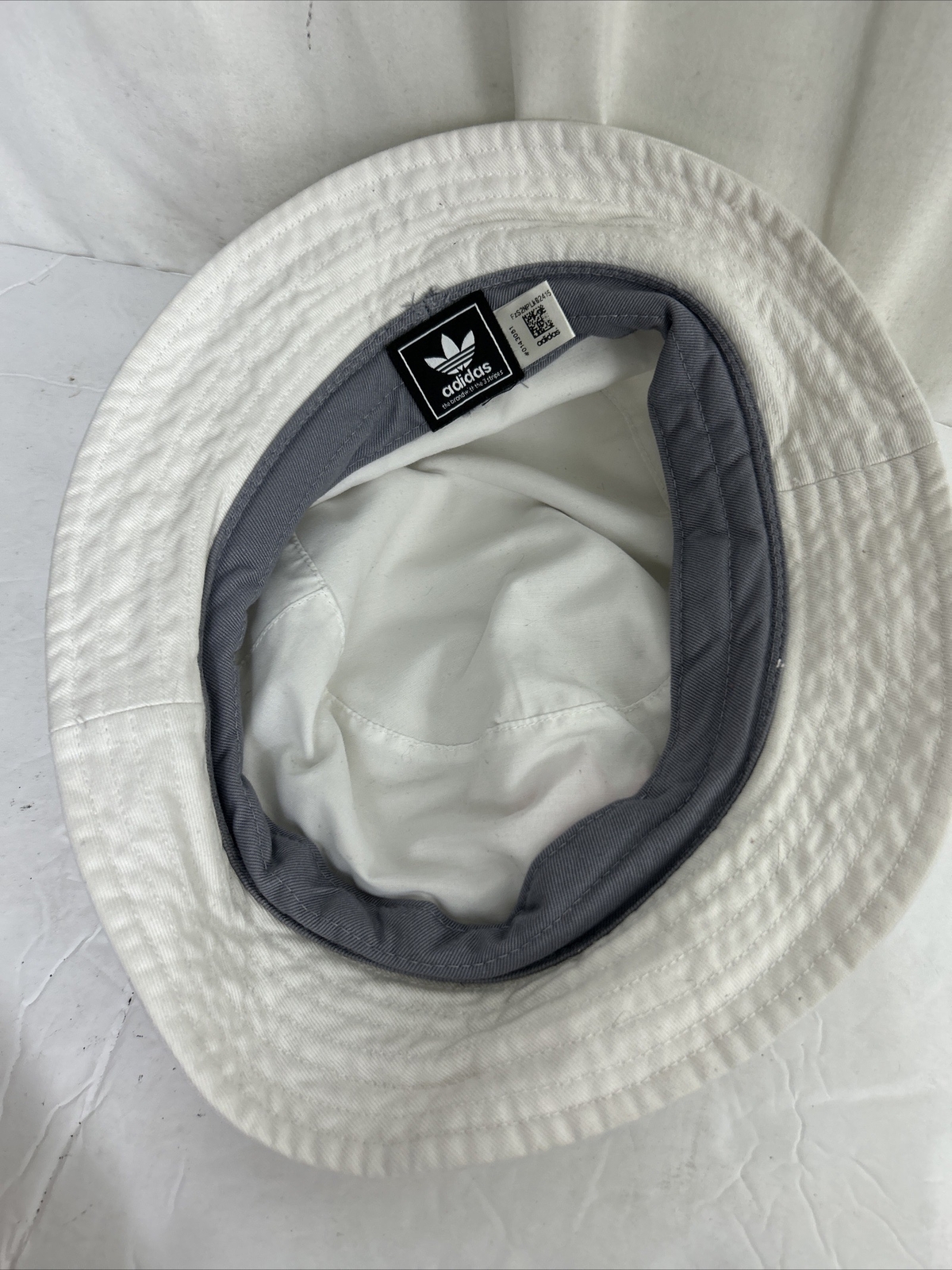 Adidas Small/medium White Bucket Hat Pink Trefoil Cotton