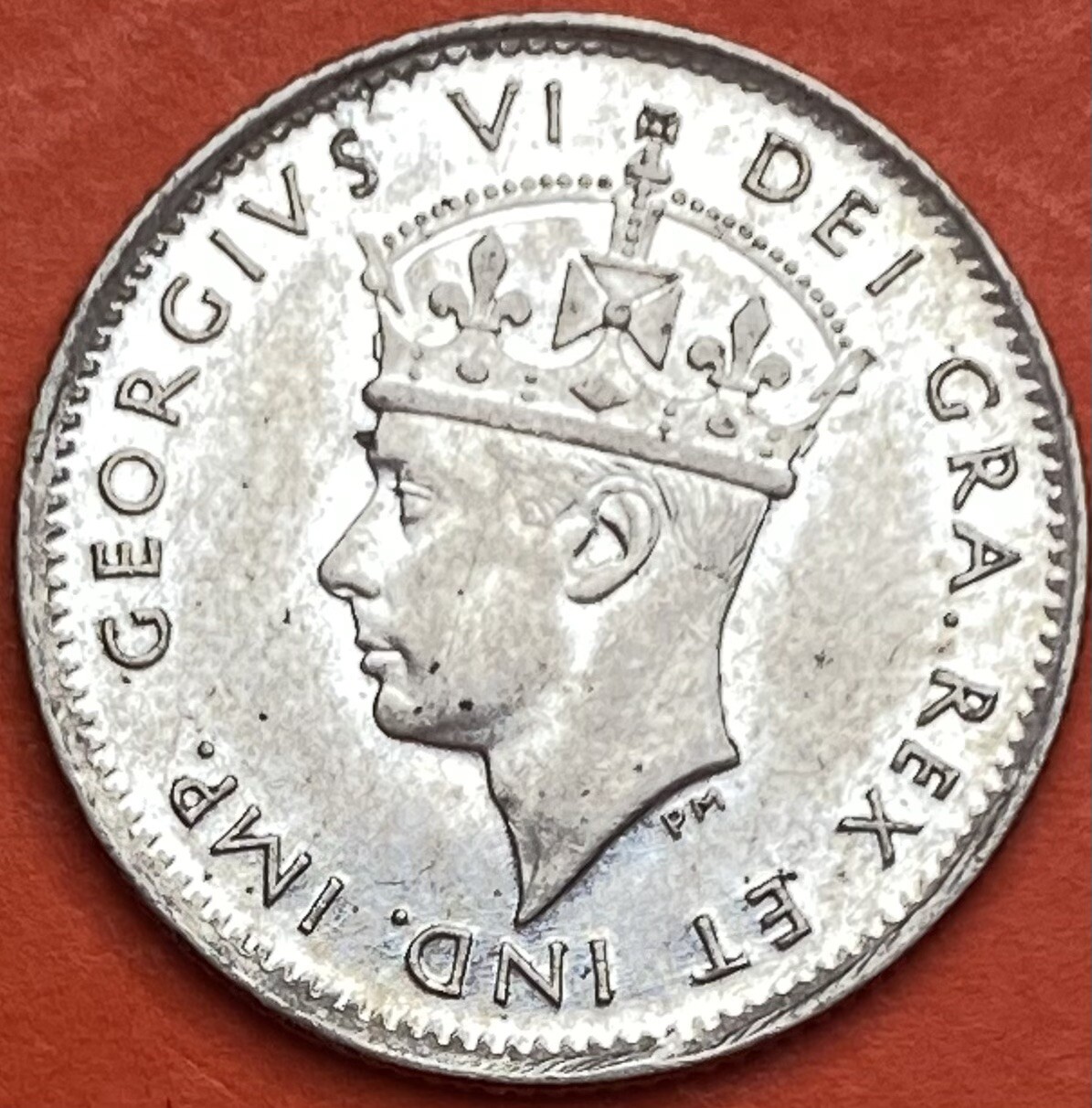 1945 Newfoundland 5 Cents - AU - Reverse Die Crack Lot#4453