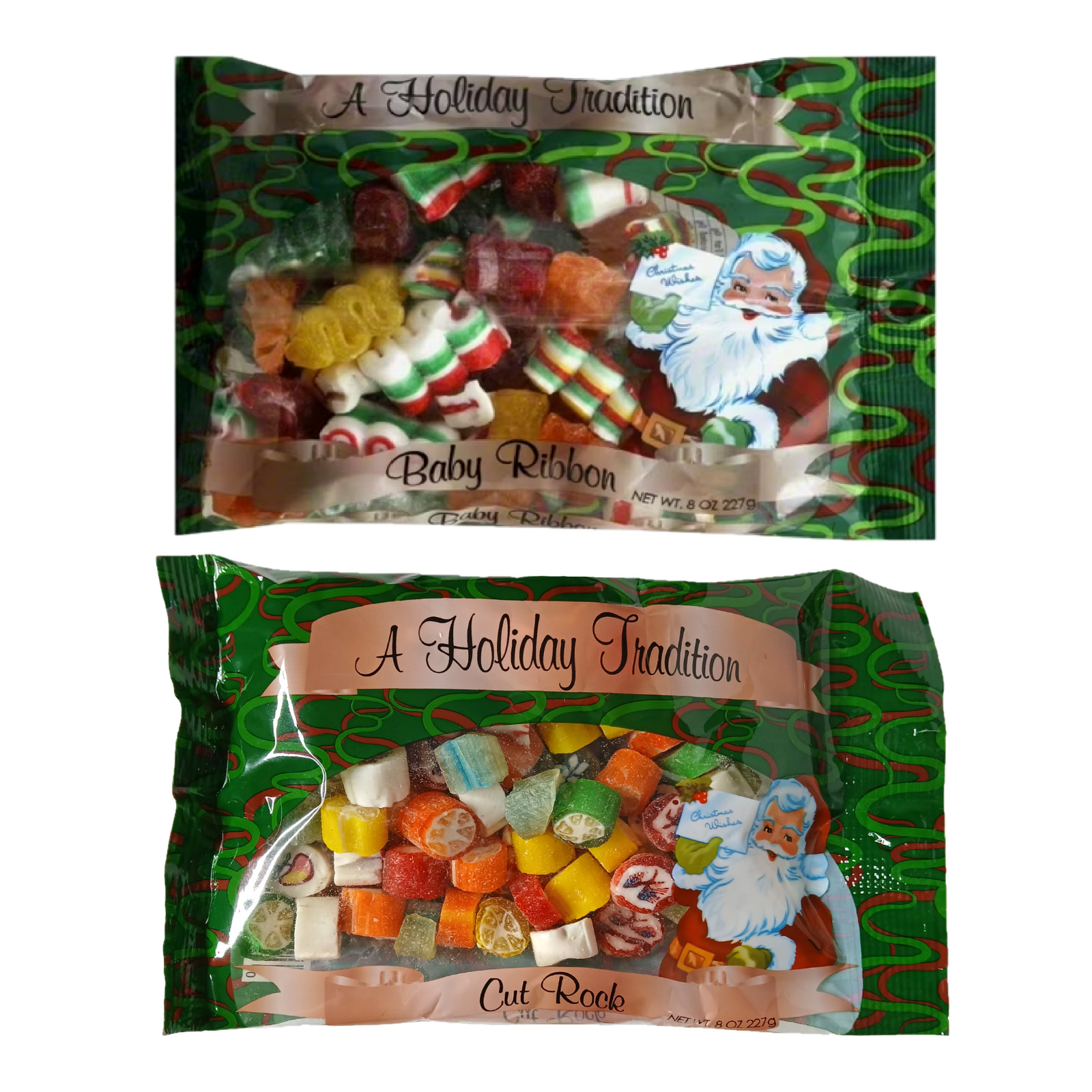 Primrose Cut Rock Baby Ribbon Hard Candy Summer Camp Party Bowl Variety 2 Pack
