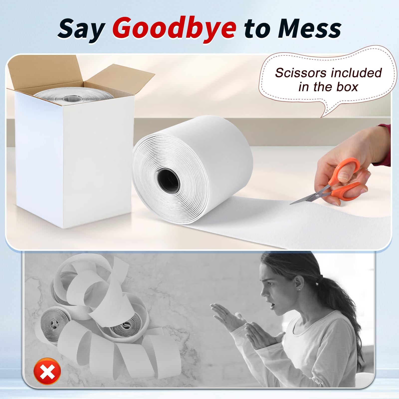 4 Inch x 20Ft Hook and Loop Strips with Adhesive, Double Sided Self Adhesive,...