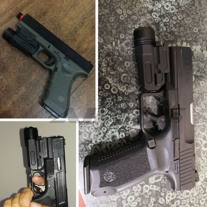 Tactical Pistol Flashlight LED White Light 20mm Picatinny Rail Mount For Glock