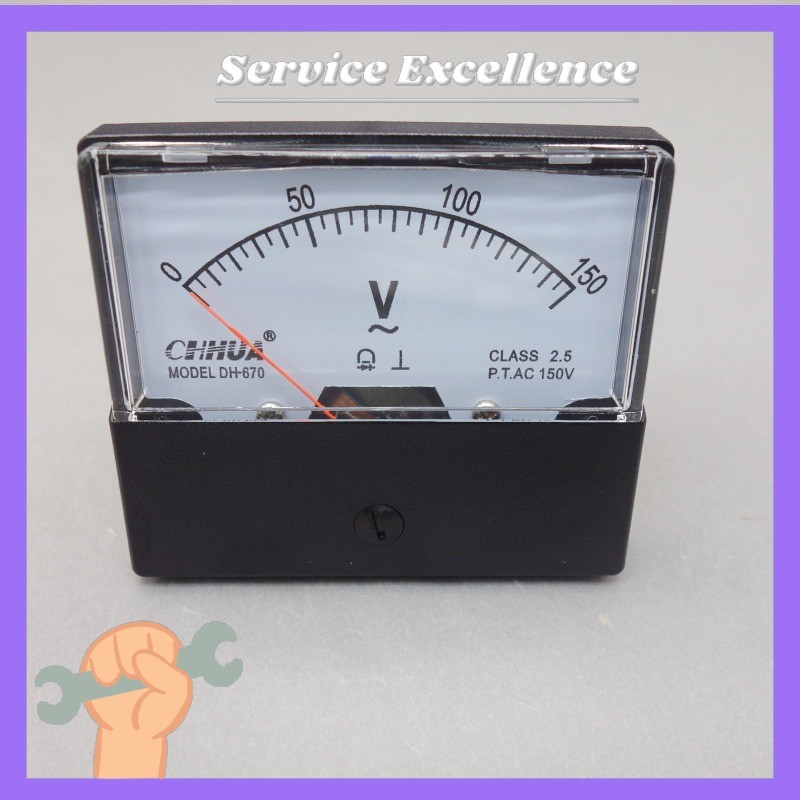 DH-670 1X NEW AC 0-150V Analog Voltmeter Panel AMP Voltage Meter 60*70mm