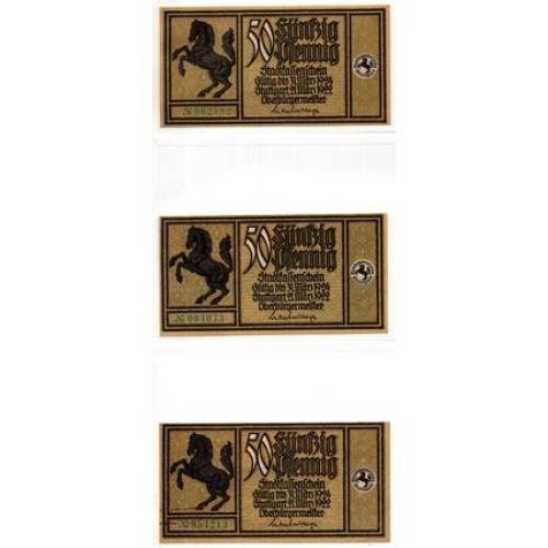 1922 Germany Stuttgart Notgeld Set of 12 Notes (1447)