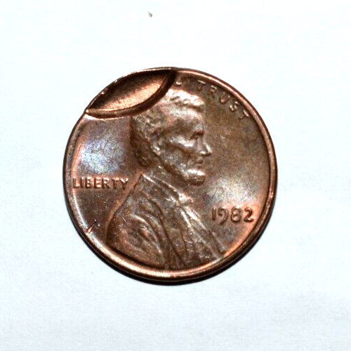 1982 No Mint P Lincoln Penny Error No Mint Mark Copper Varity Indent Multi Error