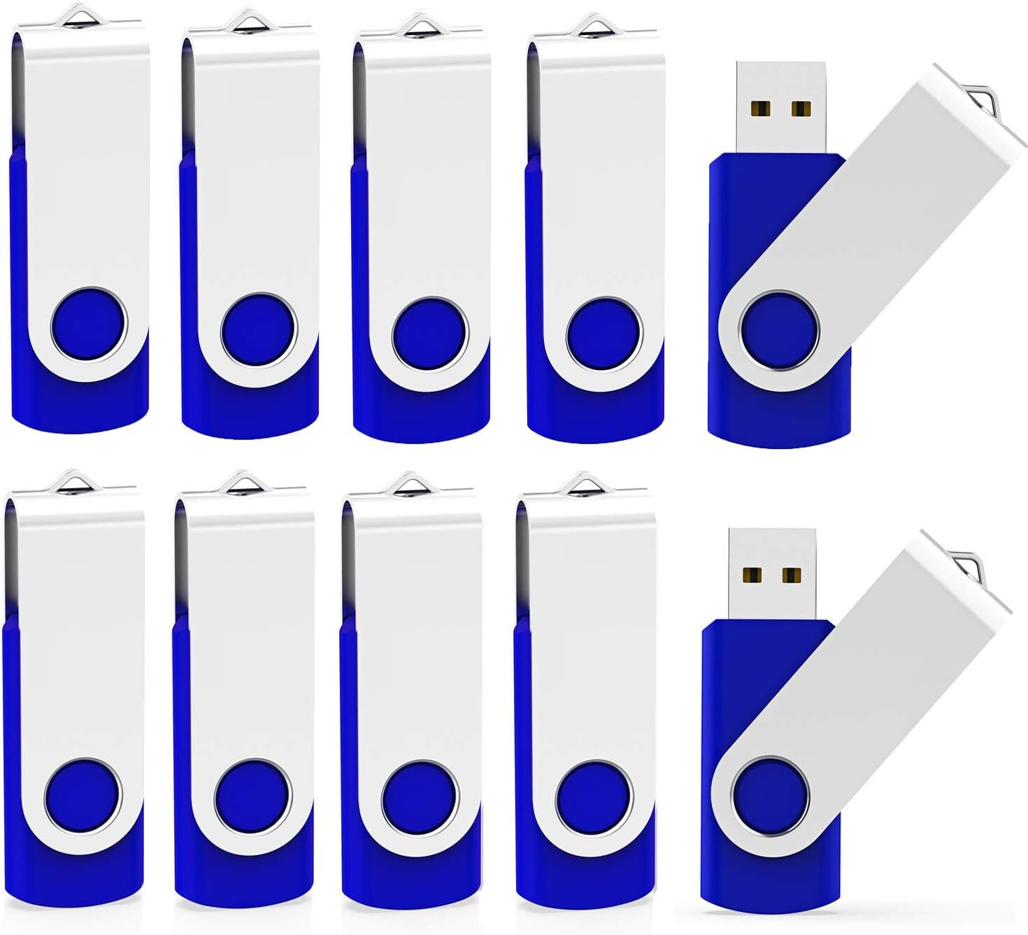 Kootion USB 2.0 10PCS 128MB Metal Swivel Style Flash Drive Memory External Drive