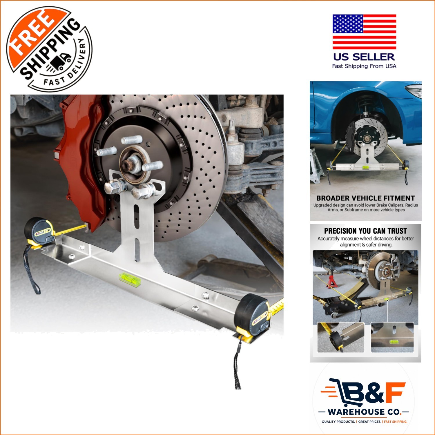 Effortless Wheel Alignment Tool – Stainless Steel Plates for DIY Toe Adjustments