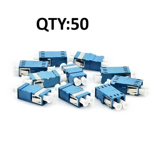 QTY 50 LC to LC Duplex Singlemode Fiber Optic Adapter Coupler Connector Blue-490
