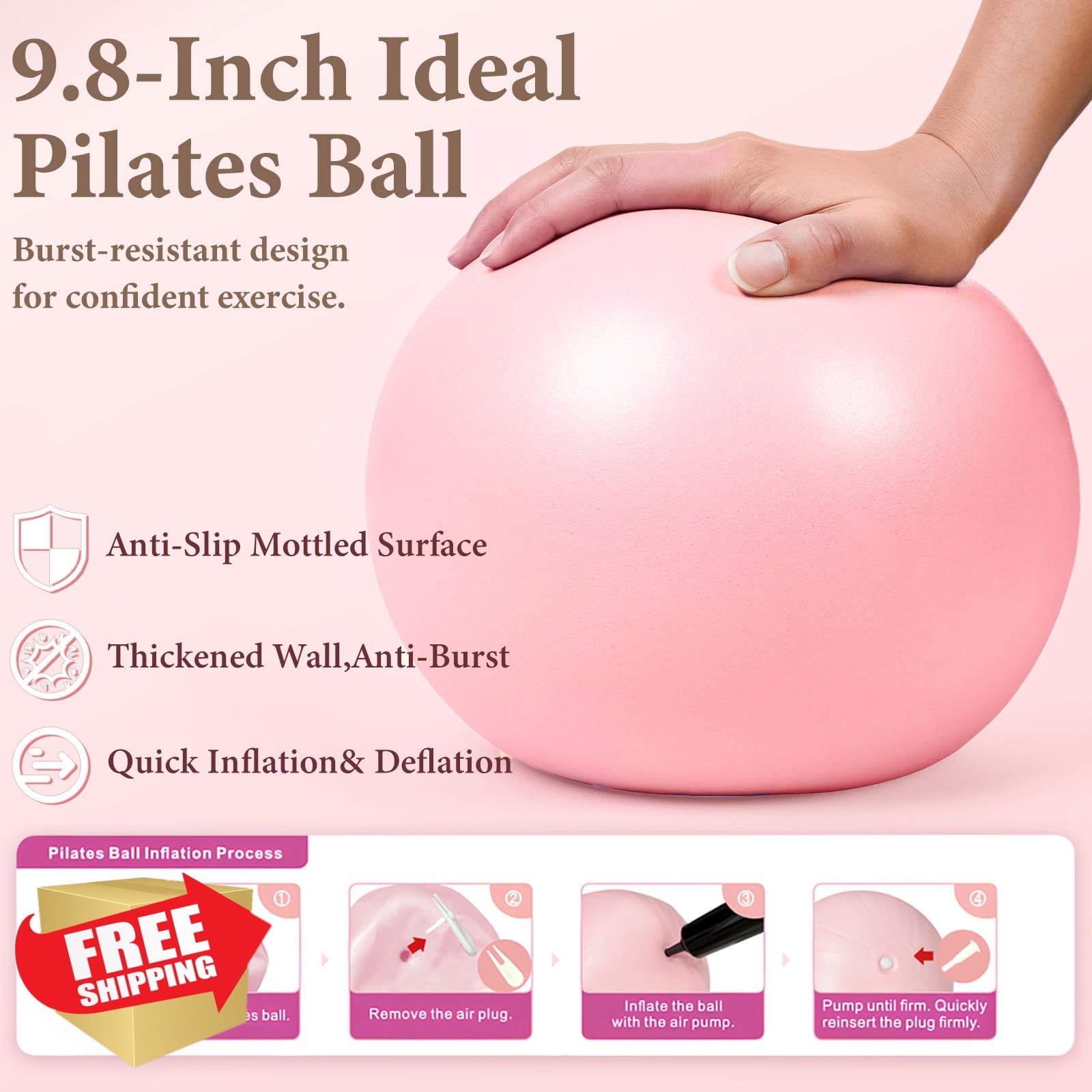 LZCDUDU Pilates Ring Kit Pink 14" Foam Roller