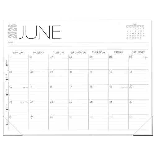 Desk Calendar 2026, 12-Month Desk Calendar from 14"x11" Jun White 12 month