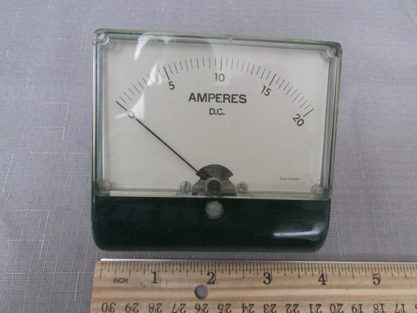 Panel Meter AMPERES 0-20 3-3/4 Wide 3-1/2 Tall Green