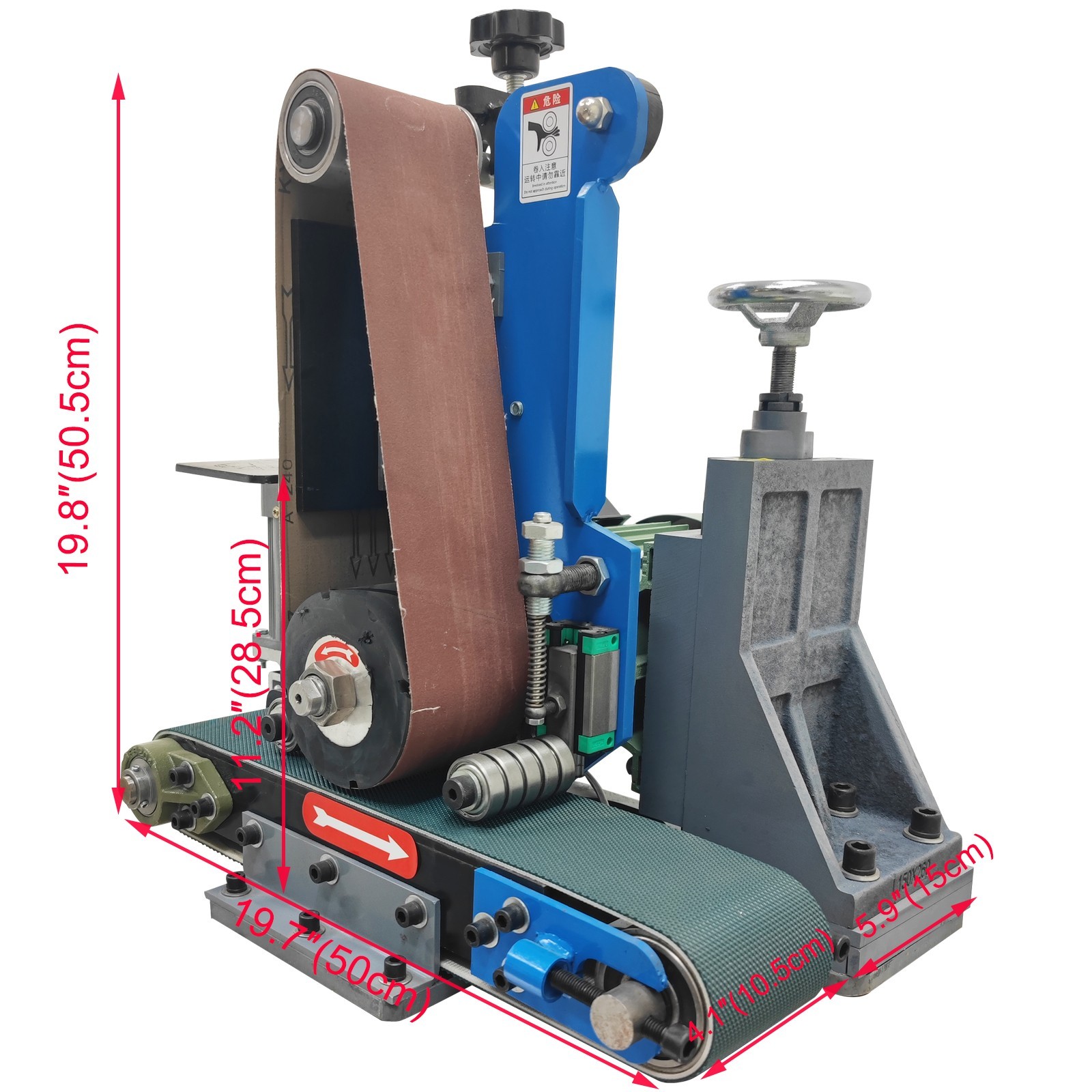 220V Flat Belt Polishing Machine Sharpener Metal Deburring Rust Drawing Sander