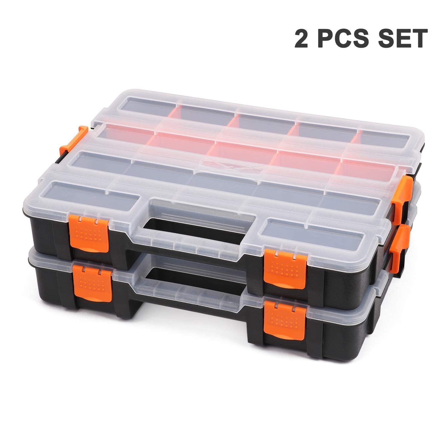CASOMAN Tool Box Organizer - Interlocking Small Parts Organizer (2 Pack)