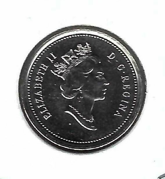 1993 Canadian Brilliant Uncirculated QEII & Schooner 10 Cent Coin!
