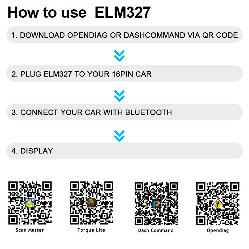 ELM327 Car Engine OBD2 Scanner Bluetooth Code Reader Diagnostic Tool for Android