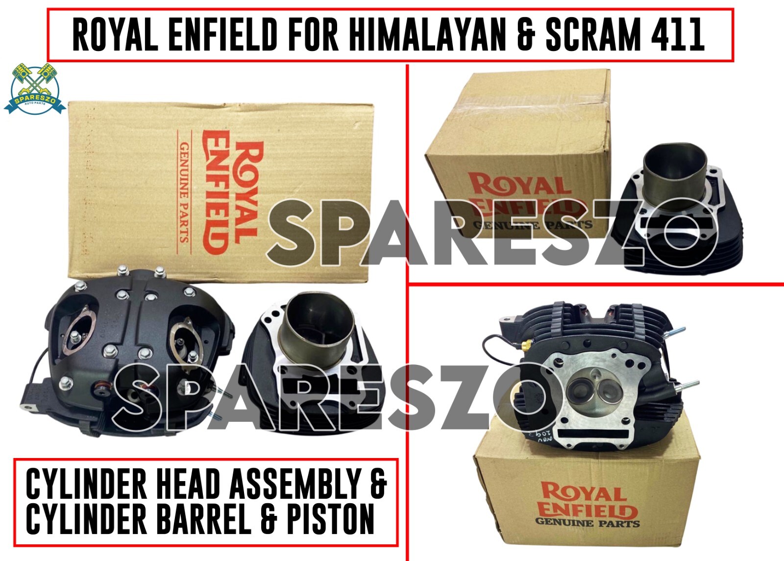 Royal Enfield "CYLINDER HEAD & CYLINDER BARREL & PISTON" HIMALAYAN & SCRAM 411