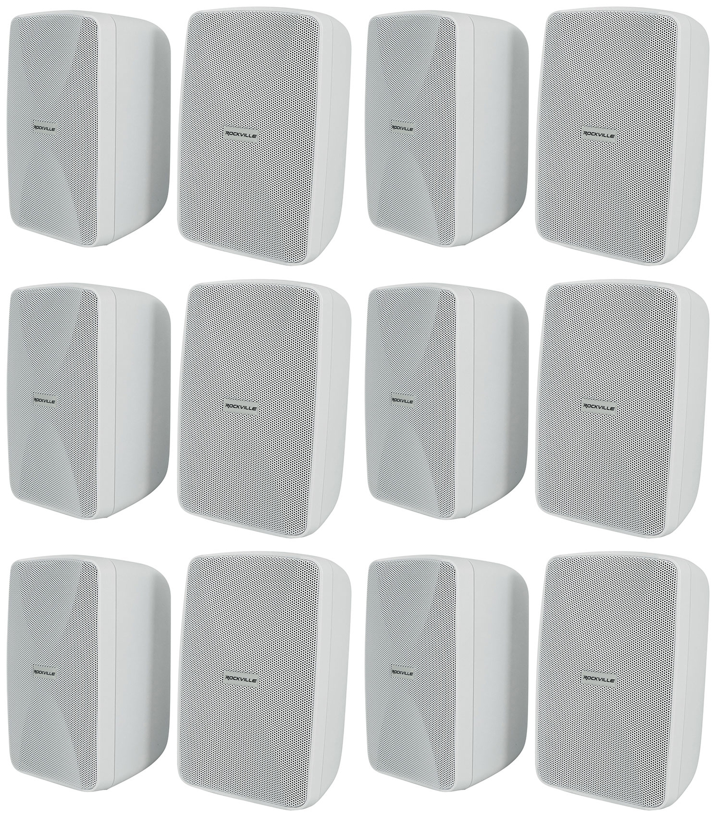 12 Rockville WET-40W 4" 70V Commercial Indoor/Outdoor Wall Speakers White Swivel
