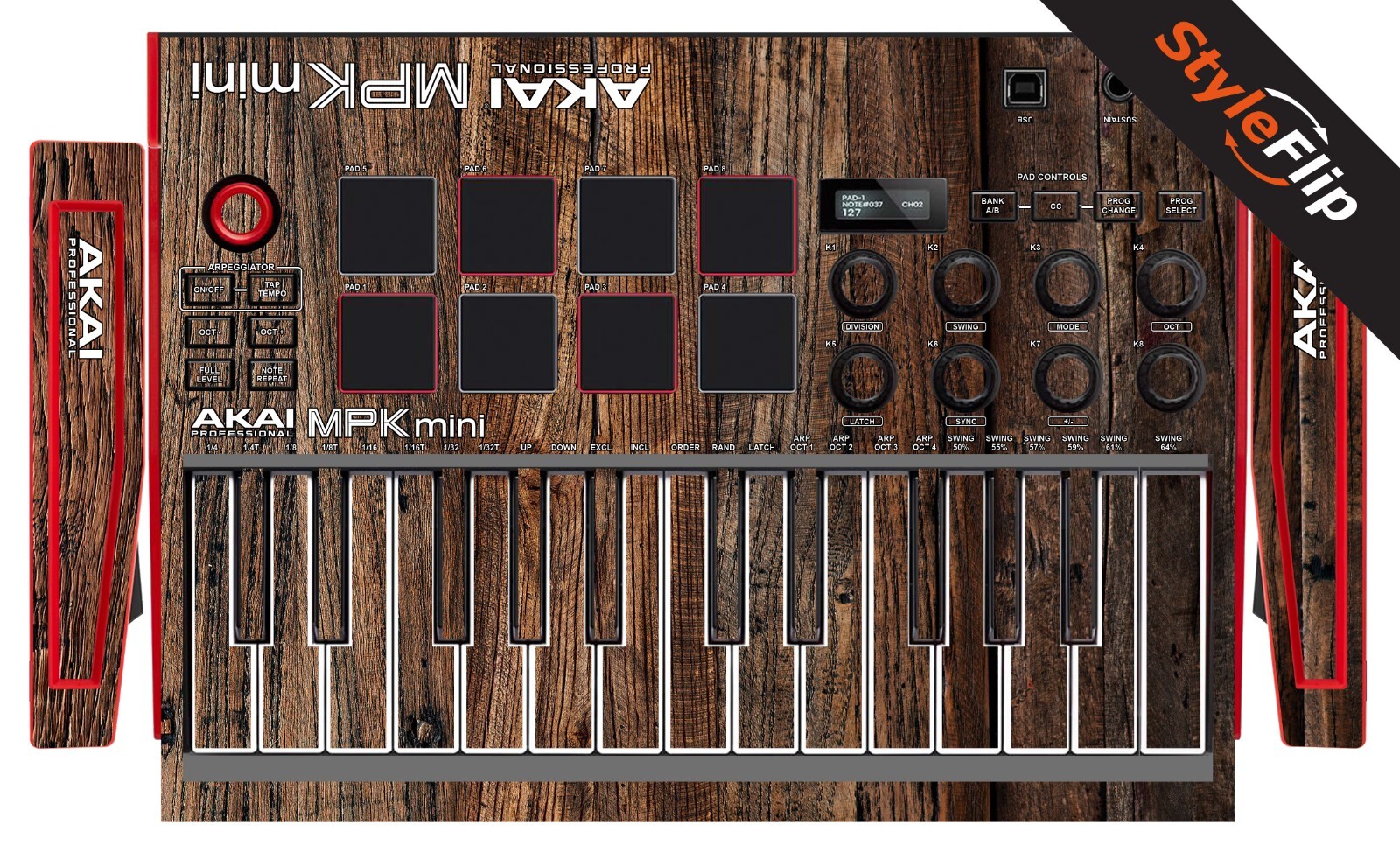 Akai MPK Mini MK3 Skin | Wood 3 | Protective Decal | StyleFlip Skins