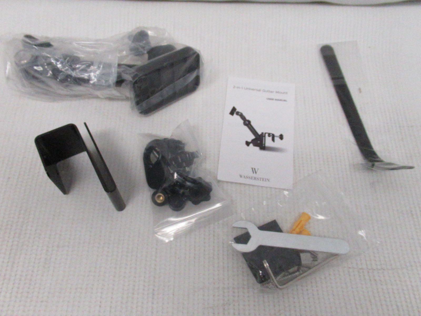 Wasserstein 2-in-1 Universal Gutter Mount for Smart Camera & Solar Panel -Black