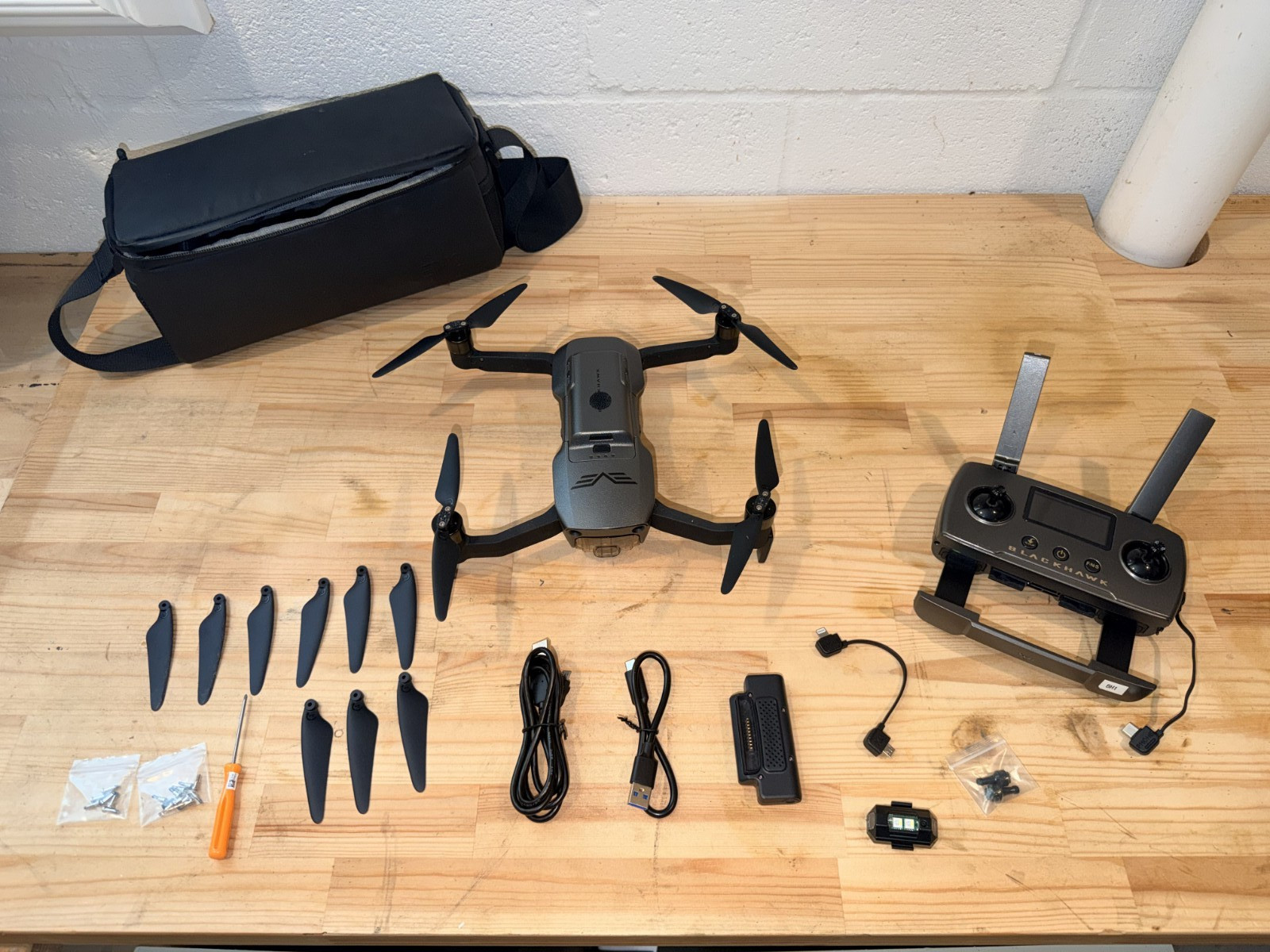 EXO Blackhawk 3 Pro Ready-to-Fly Camera Drone w/ Controller Case Accessories