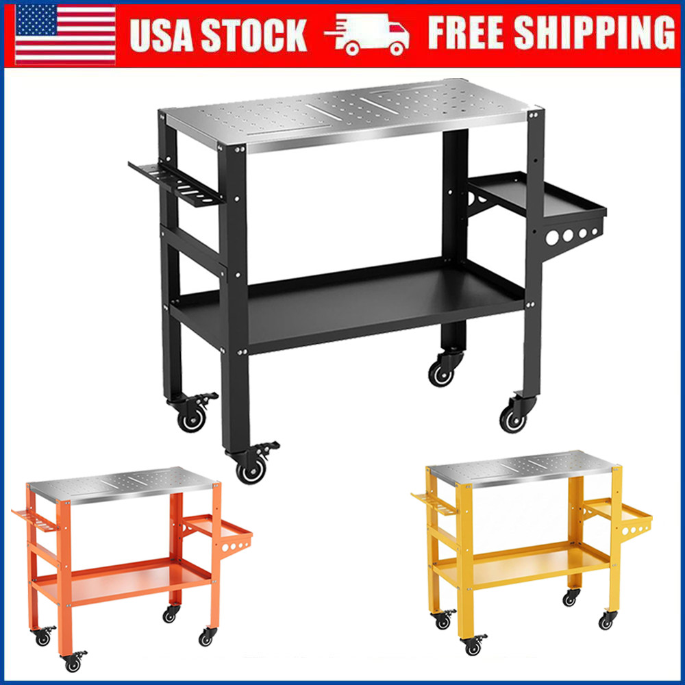 36"x18" Heavy Duty Welding Table Welding Workbench Table Cart 1200 lbs Capacity