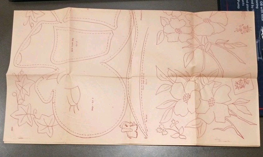 VTG Workbasket Embroidery Transfer Pattern 2966 Elephant, Chair Set Ivy UNCUT