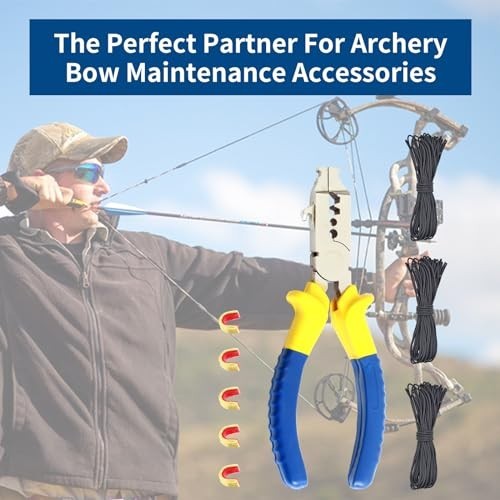 Bow String Nock Point Pliers Kit - D Loop Tool with Strings & Archery Nocks