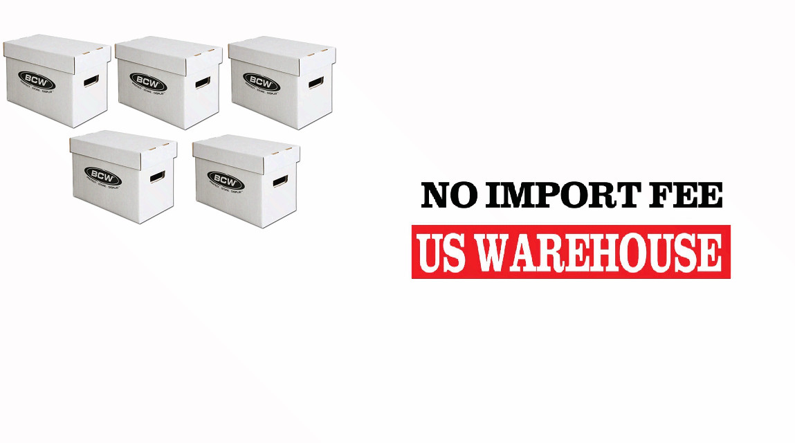 5 BCW Short Comic Book Storage Boxes, Double thickness handles and bottom