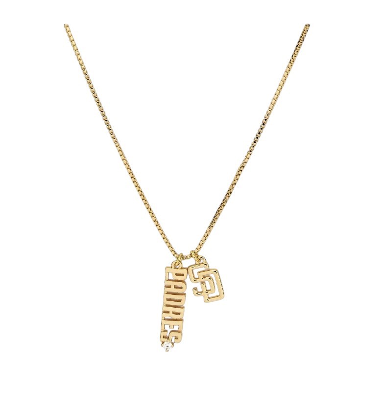 Bijoux Sport by Luv Aj MLB Gold Plated Brass Charm Necklace San Diego Padres