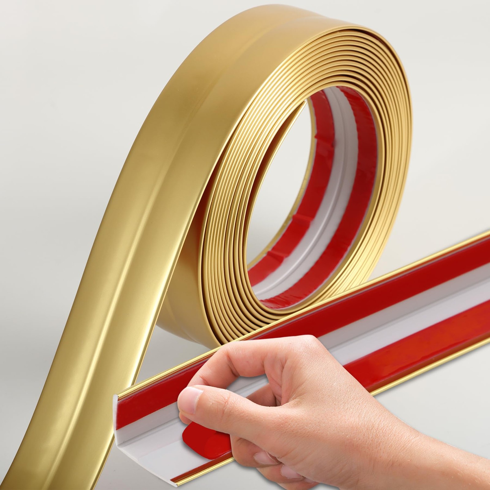 L-Shaped Corner Guards, Peel and Stick 16.4ft x 0.8in, Matte Gold