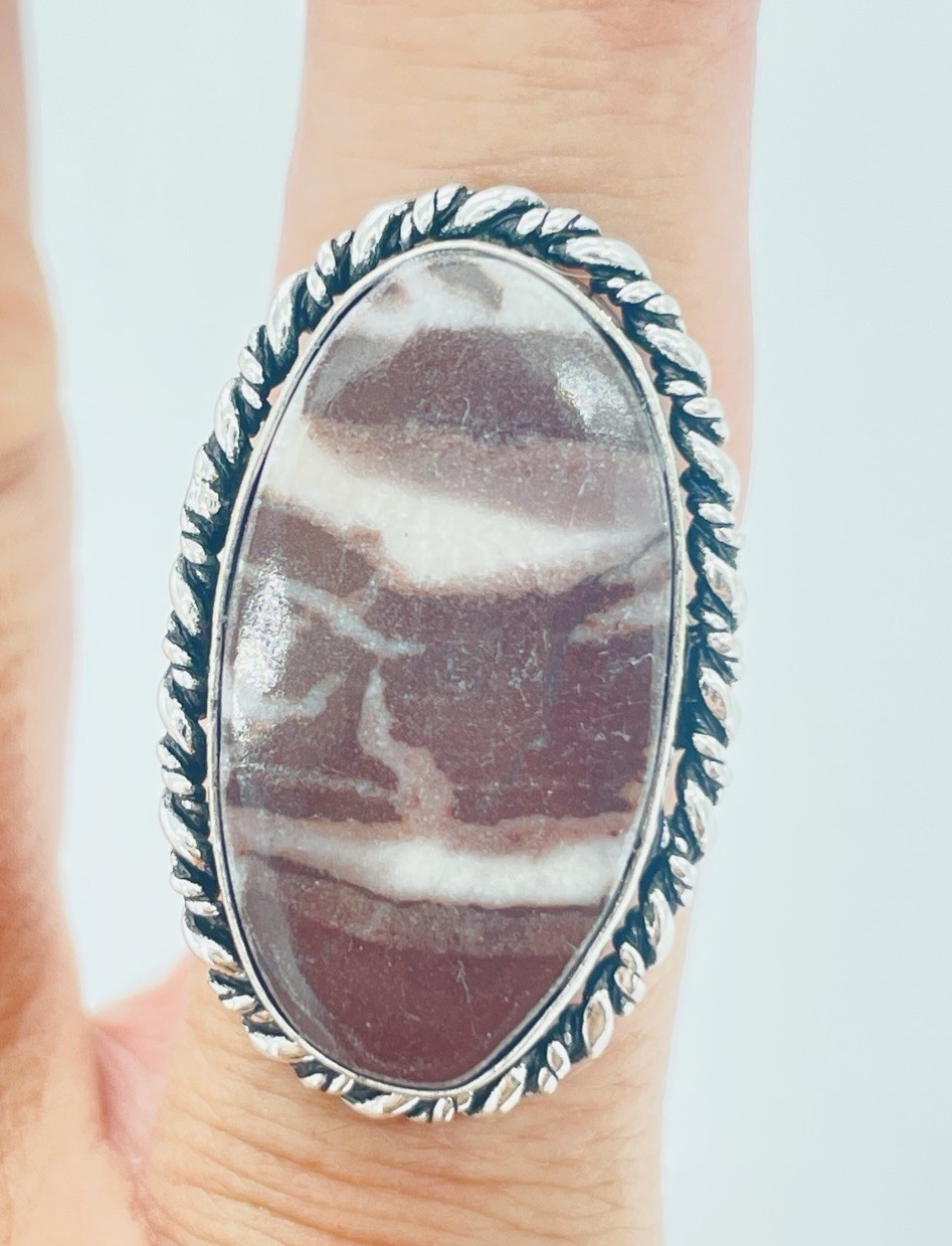 Artisanal Striped 2026 Whimsigoth Aesthetic Autumn Cocktail Ring