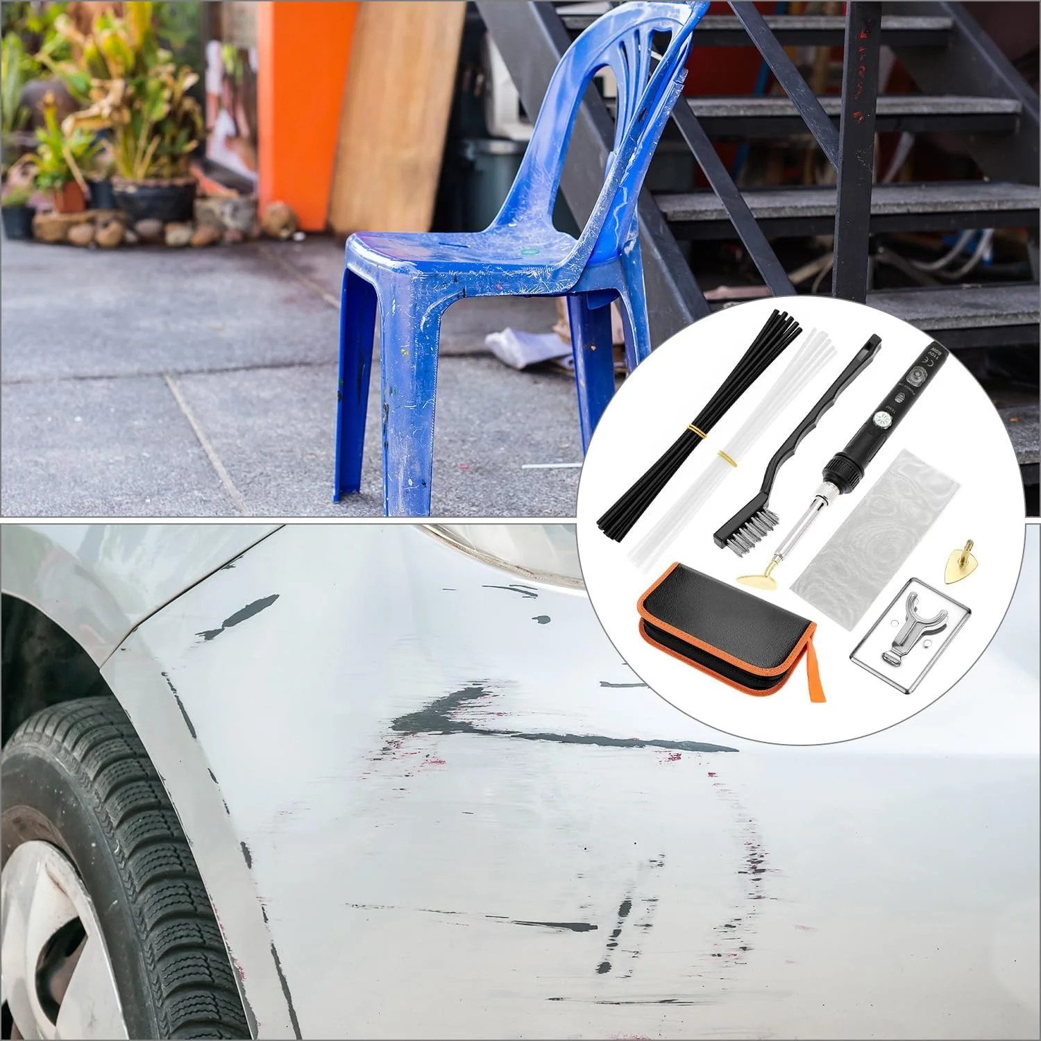 Plastic Welding Kit for Surface Repair - 80W, 110V, Adjustable Temperature 200-4