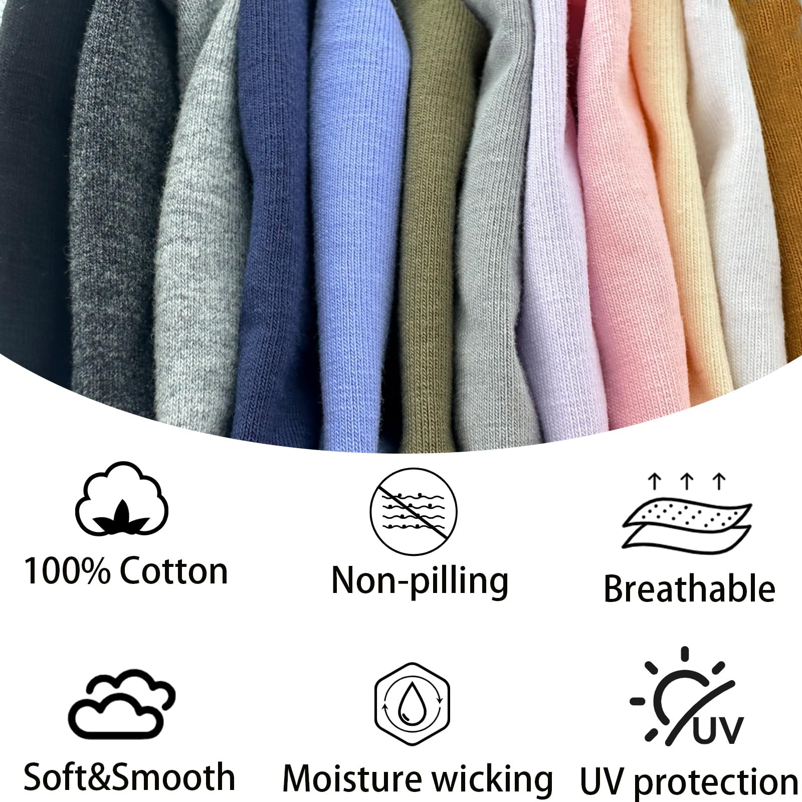 100% Cotton Skull Caps for Men Women Breathable Night Cap Sleep Hats Soft Lig...