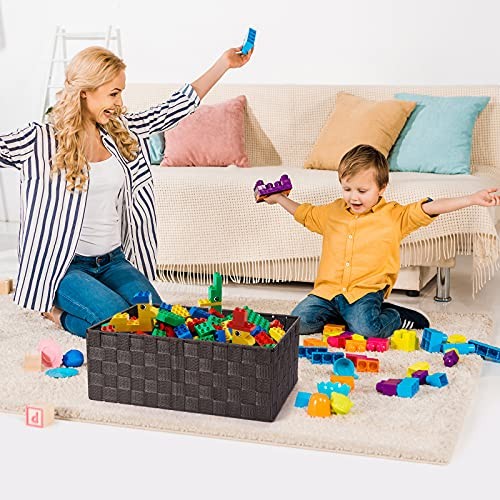 Woven Storage Baskets, Storage Bins, Cube Basket Container Baskets 6 pack Brown
