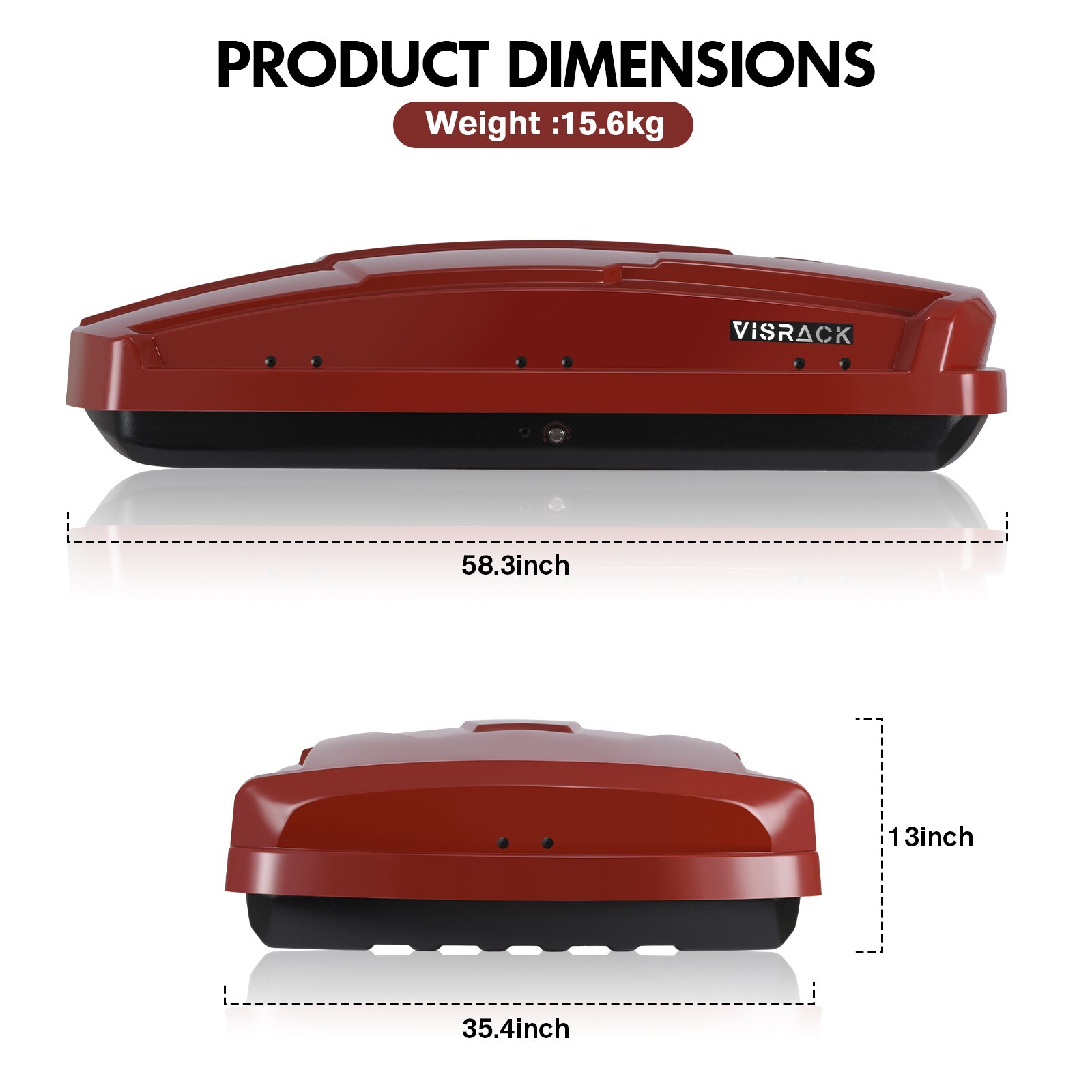 15 Cubic Feet Car Top Cargo Carrier Vehicle Roof Mount Luggage Storage Box