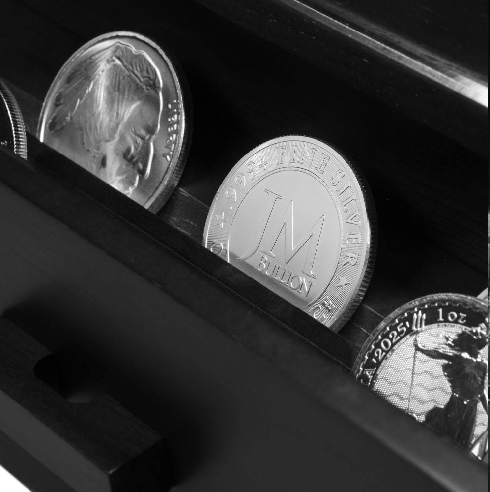 Black Coin Deck Display Case w/ Storage
