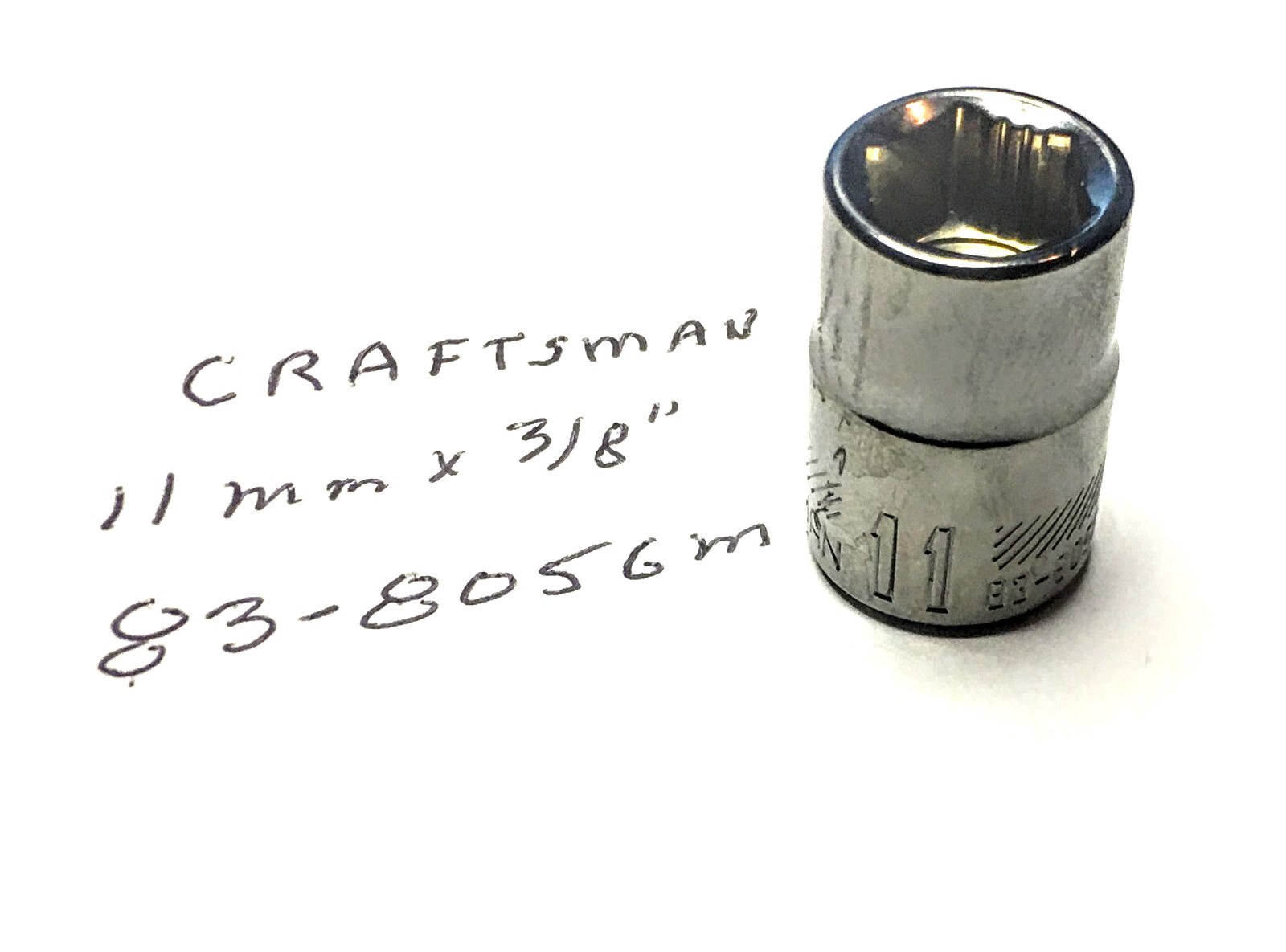 Craftsman  11mm x 3/8" Dr Socket 83-805GM Gunmetal  Chrome  6 Pt  Free  Shipping