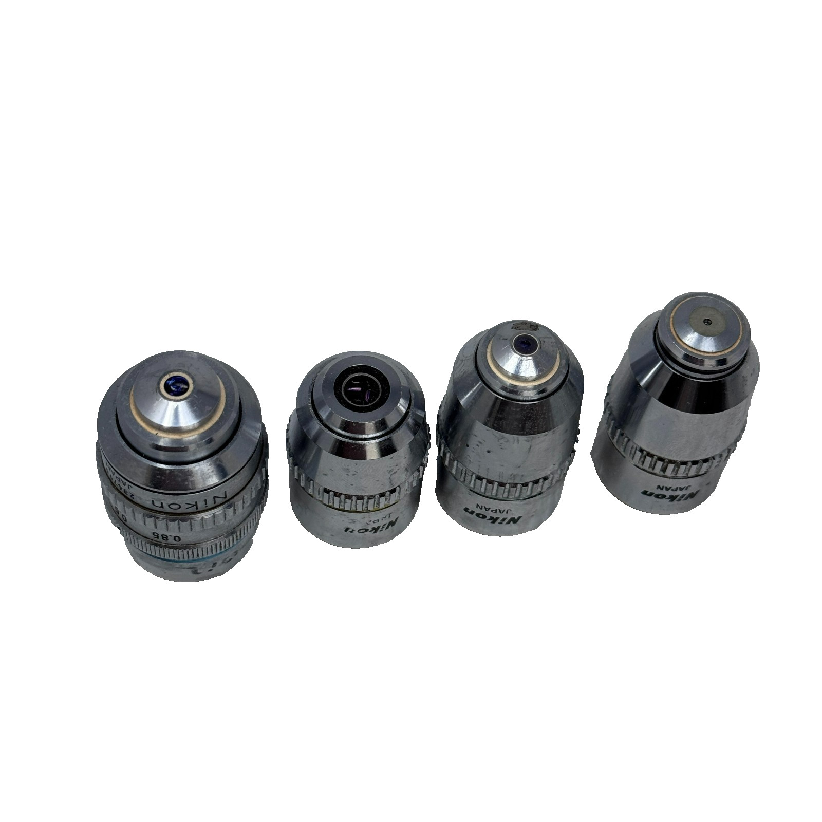 Nikon Microscope Objective Lens Set Plan 10x, 40x, 50x, 100x Oil 160mm