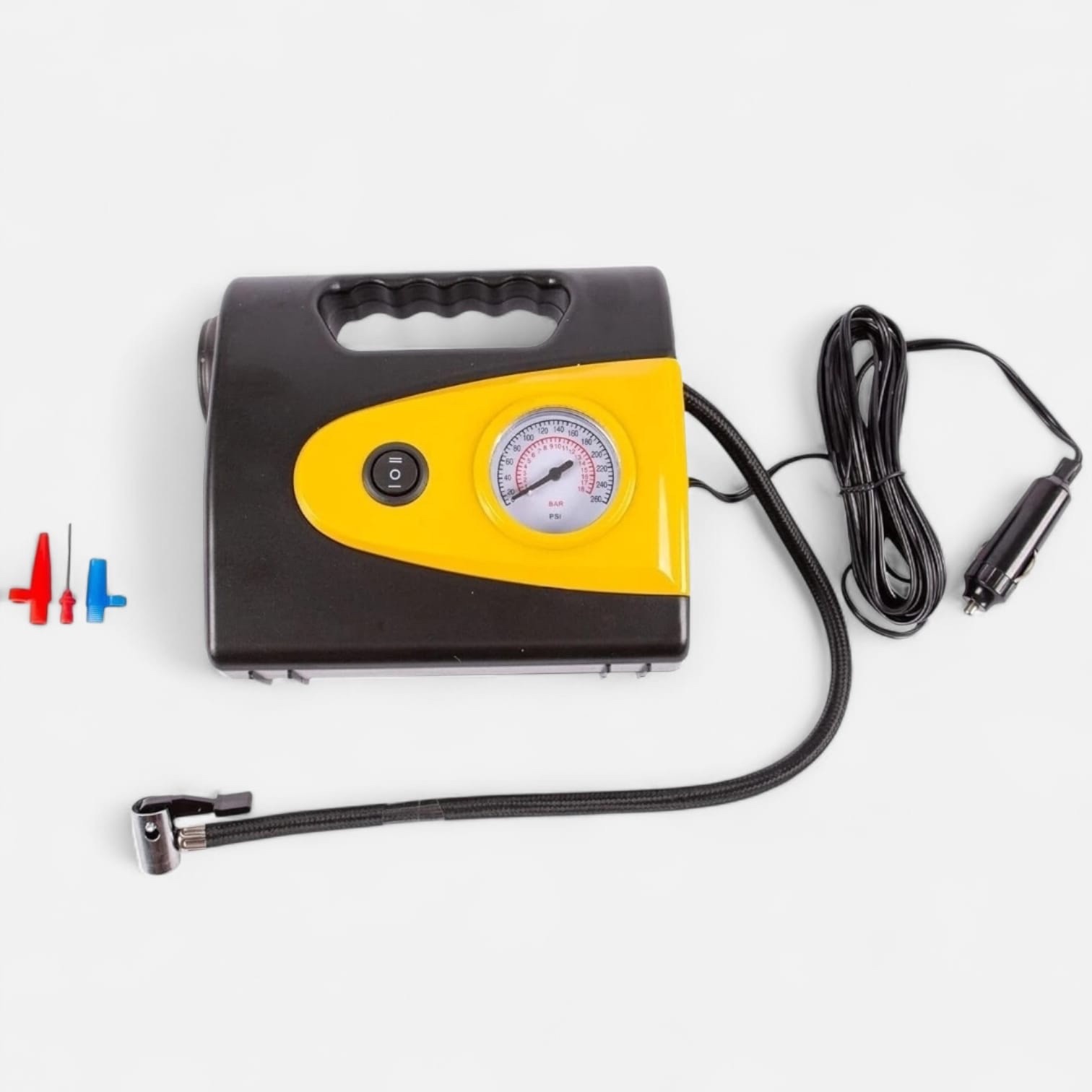 12V 250PSI Analogue  Air Compressor Pump Van Car Tyre Football Inflator Portable