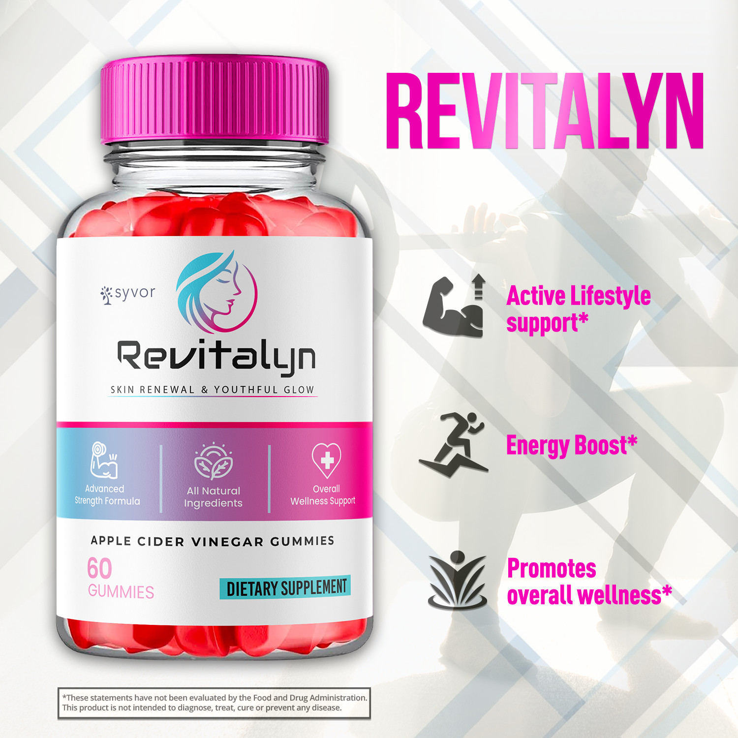 (2 Pack) Revitalyn Keto ACV Gummies 1000MG Advanced Formula Vitamin 120 Gummies