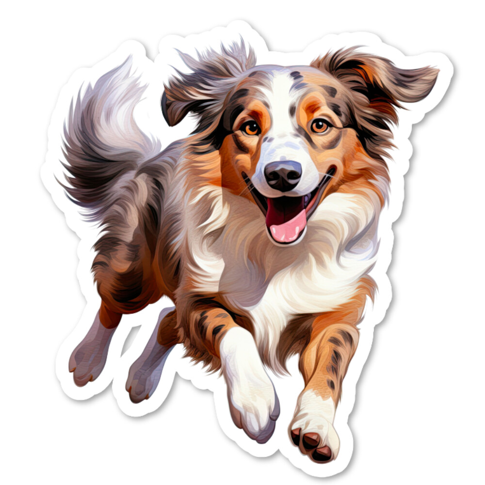 Australian Shepherd Dog Vinyl Sticker, Water Resistant, Laptop, Water Bottle