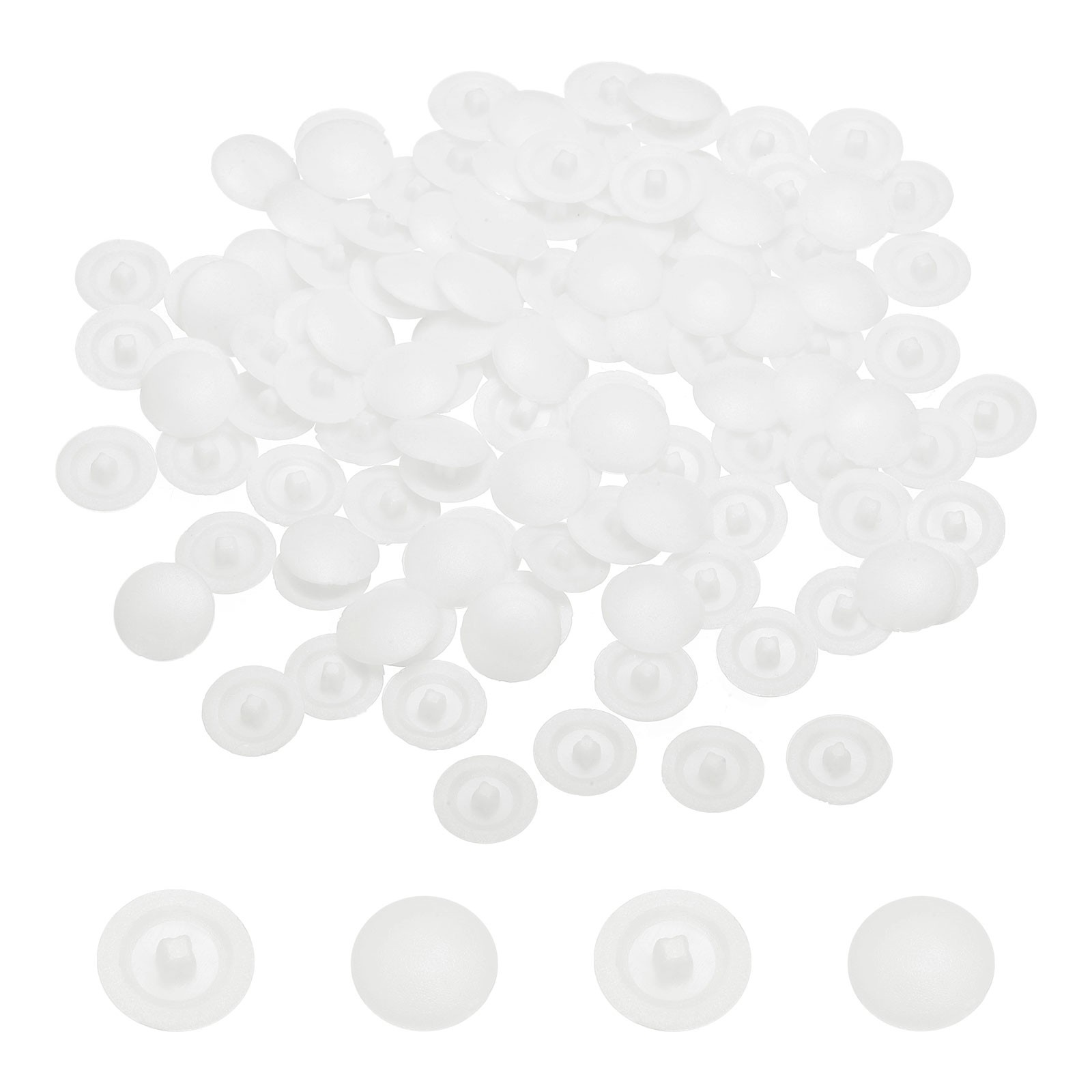 158Pcs 12mm Plastic Self-Tapping Phillips Screw Cap Covers White