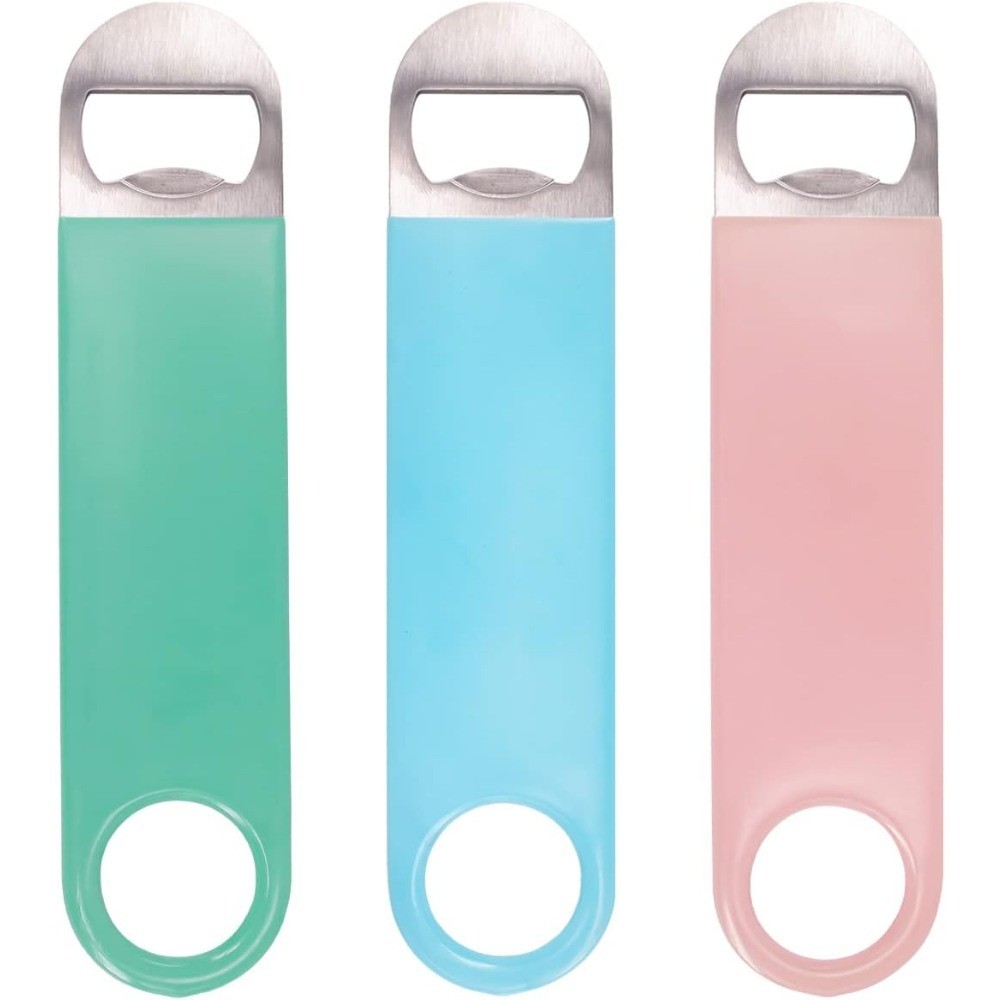 Heavy Duty Stainless Steel Flat Bottle Opener Solid Beer Opener 7 Inch 3 Pack