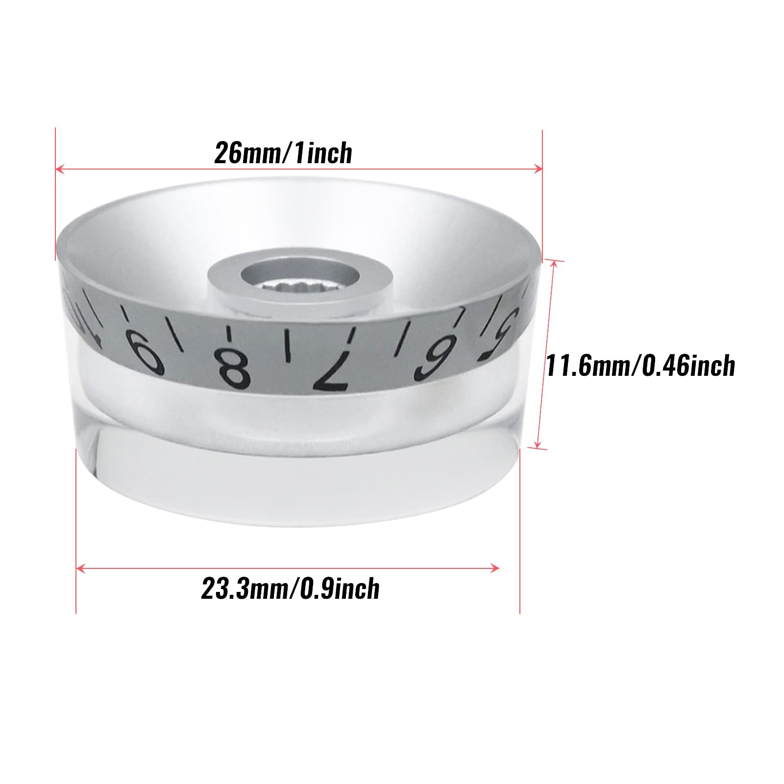 4pcs Volume Tone Speed Control Knobs Hat Shape with LP Style Bass Guitar Part...