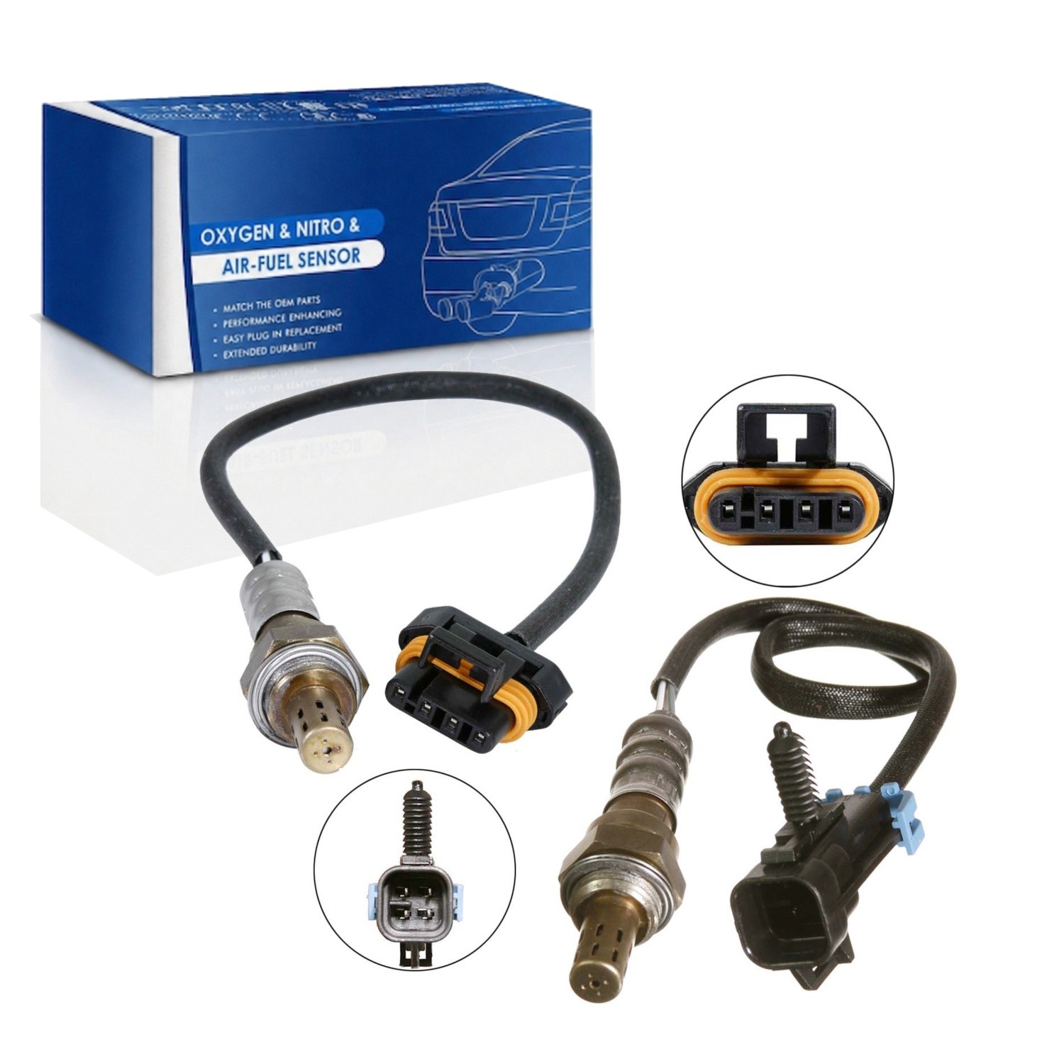 2x Upstream & Downstream Oxygen Sensor for 1999-00 Chevrolet Silverado 2500 6.0L