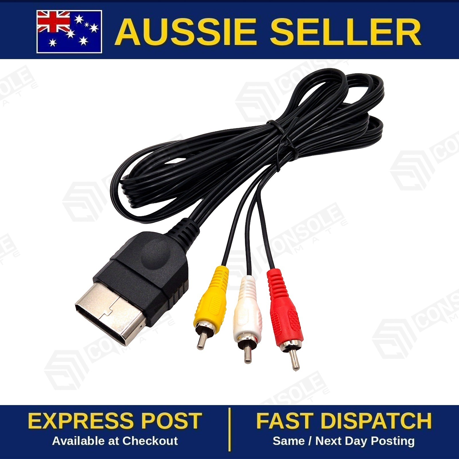 Original Xbox Composite AV Cable | RCA Audio Video Lead 1.8m | Brand New