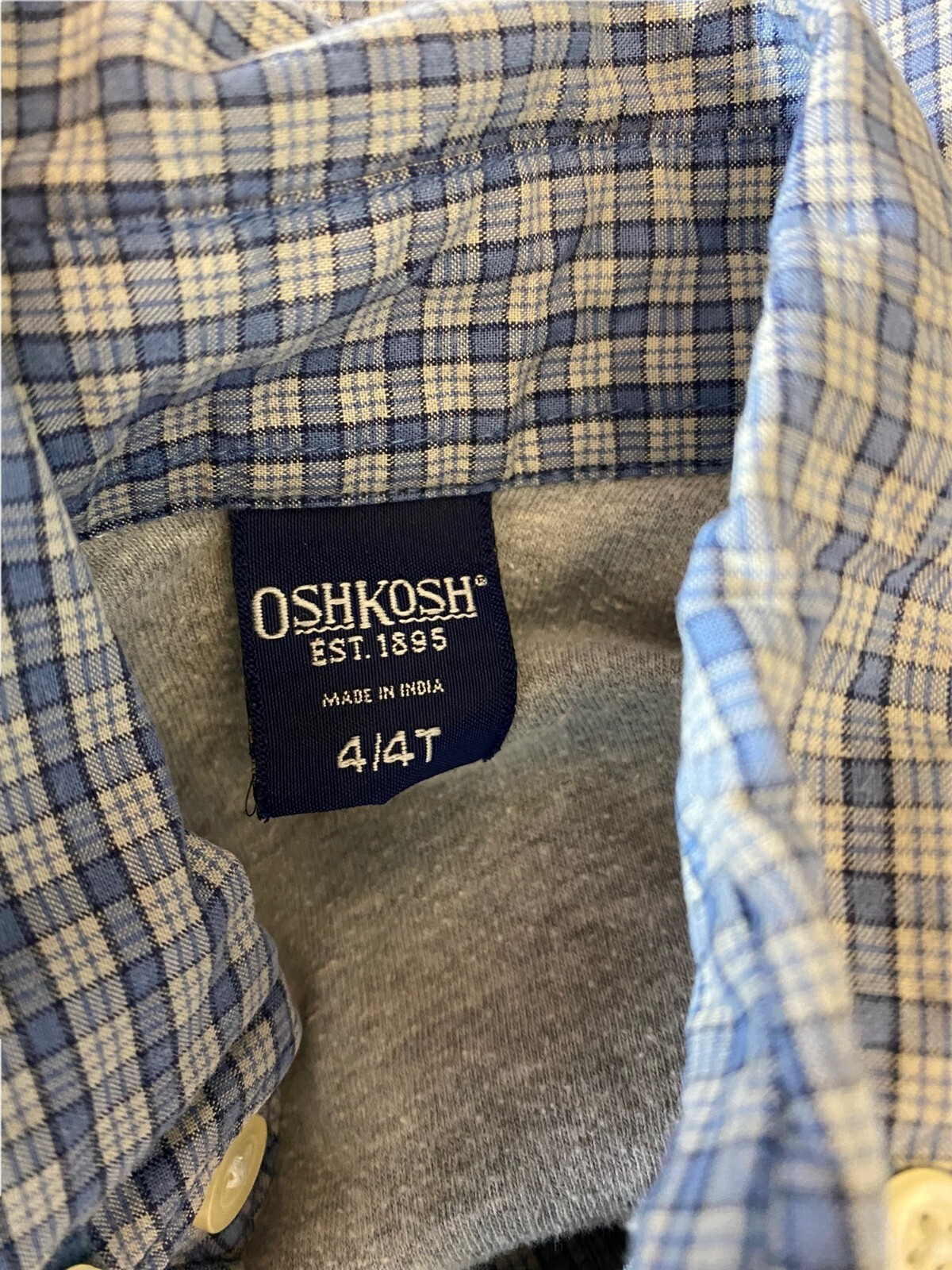 Oshkosh lined buttonup shirt 4/4T